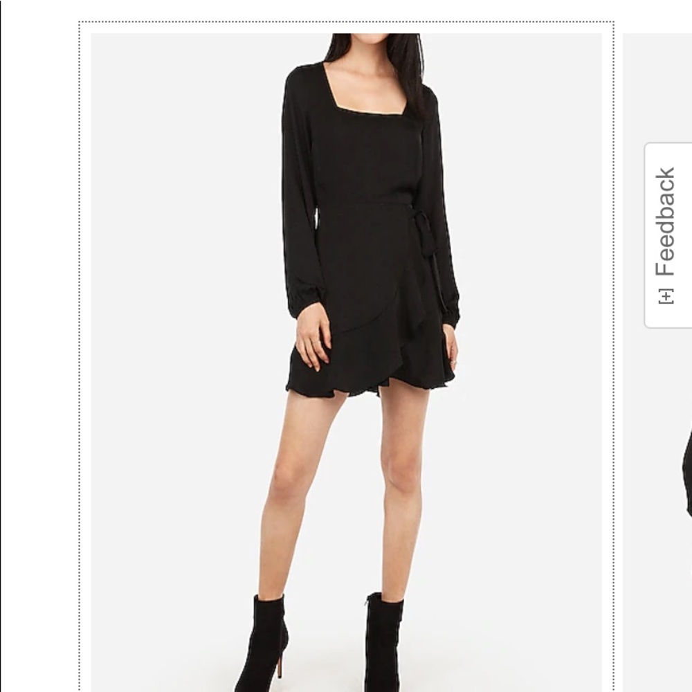 Express long sleeve wrap dress